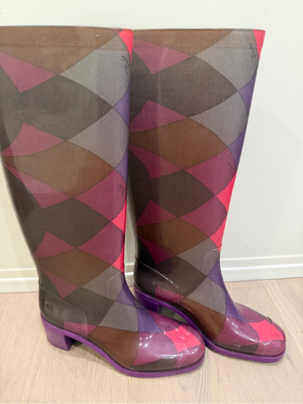 Women's Pucci Rain Boots in Pink and Purple